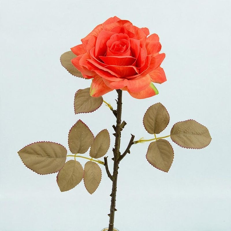 Artificial Rose Bouquet, Set of 3 Stems with Large 4.5" Silk-Like Blooms, 19" Long for Weddings, Home & Office Decor