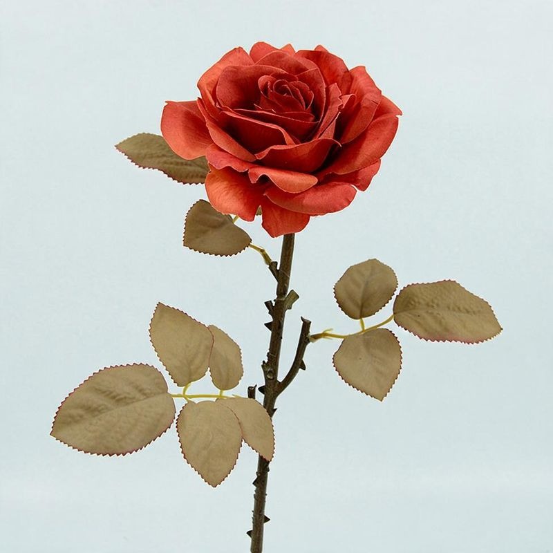 Artificial Rose Bouquet, Set of 3 Stems with Large 4.5" Silk-Like Blooms, 19" Long for Weddings, Home & Office Decor