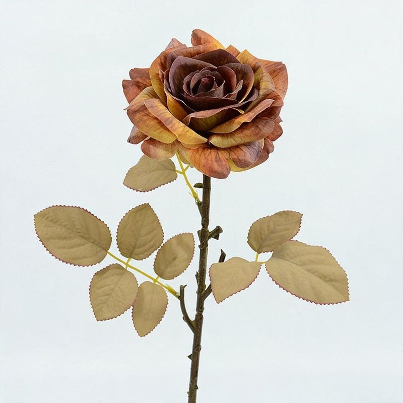 Artificial Rose Bouquet, Set of 3 Stems with Large 4.5" Silk-Like Blooms, 19" Long for Weddings, Home & Office Decor