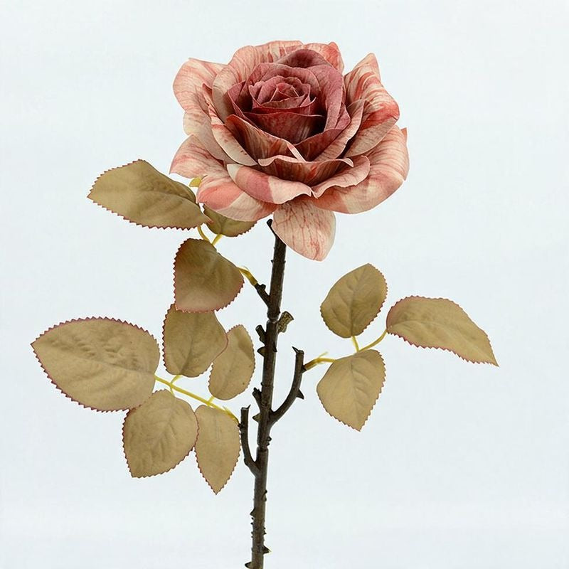 Artificial Rose Bouquet, Set of 3 Stems with Large 4.5" Silk-Like Blooms, 19" Long for Weddings, Home & Office Decor