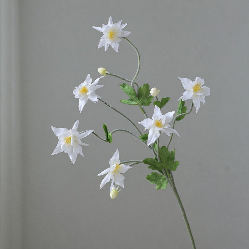 35" Artificial Clematis Bush, 9-Bloom Faux Silk Floral Arrangement for Weddings, Home Decor, and Events