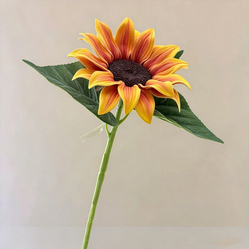 Single Stem Artificial Sunflower, 27" Tall, Silk-Like Fabric, Perfect for Home Decor, Events, and DIY Arrangements