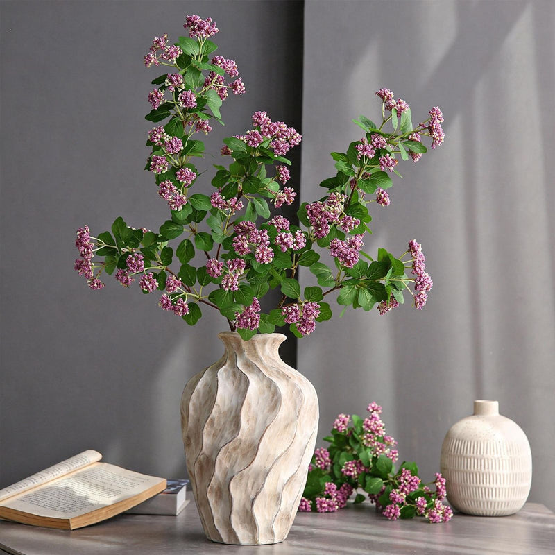 Single Stem Faux Millettia Flower, 80cm Silk-Like Fabric, Modern & Rustic Style, Indoor Decor