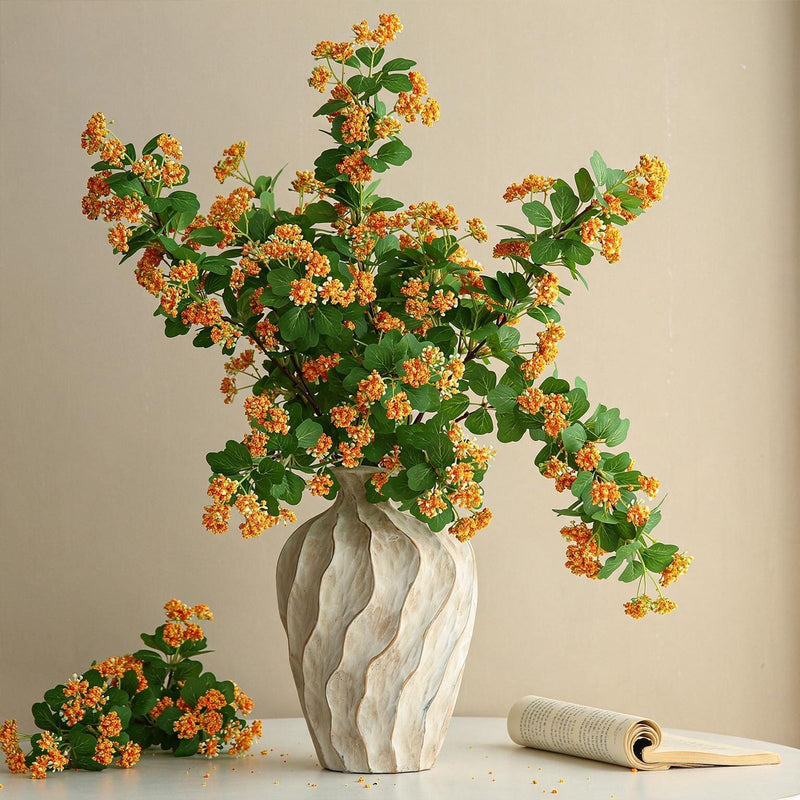 Single Stem Faux Millettia Flower, 80cm Silk-Like Fabric, Modern & Rustic Style, Indoor Decor
