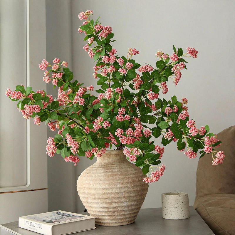 Single Stem Faux Millettia Flower, 80cm Silk-Like Fabric, Modern & Rustic Style, Indoor Decor