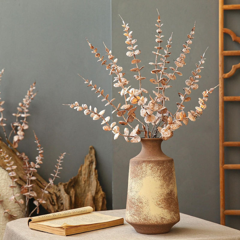 Artificial Fall Tones Money Plant Stem, 30" Single Stem Faux Foliage for Home Decor, Wedding & Events