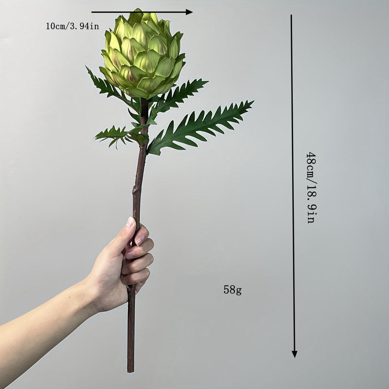 Artificial Bromeliad Stem, Single Tropical Floral Spray, 16" Tall for Home Decor, Wedding & Event Styling