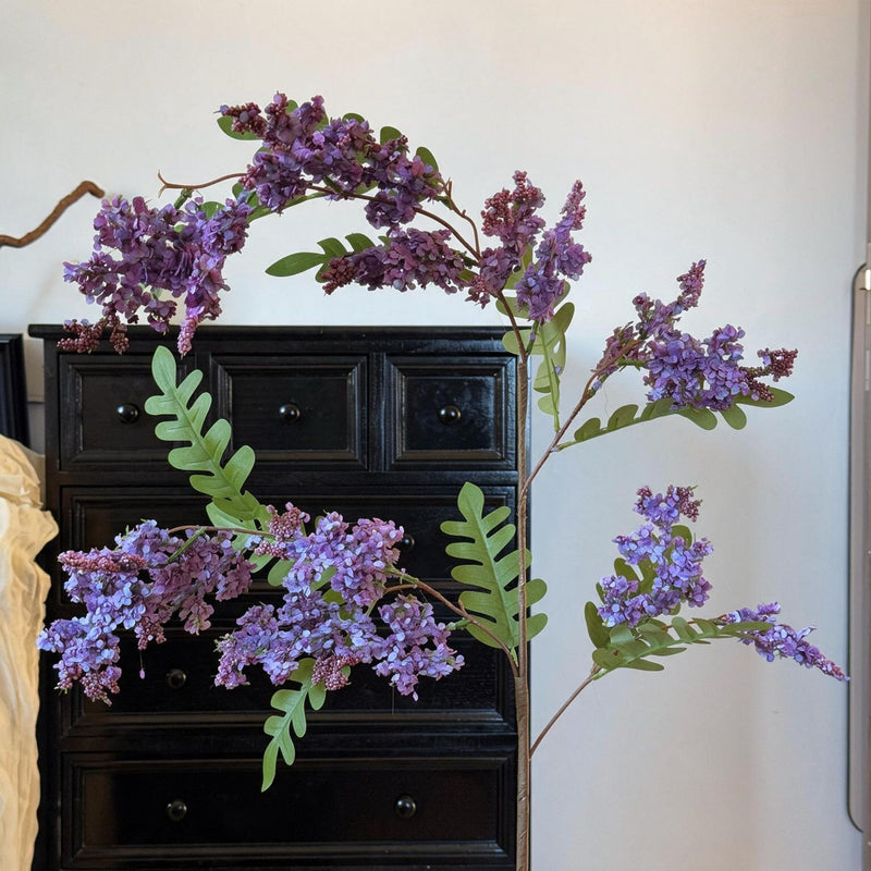 Single Stem Sophora Japonica Artificial Branch, 51" Long, Plastic, White, Pink, or Purple, for Wedding, Home Decor, and Commercial Spaces