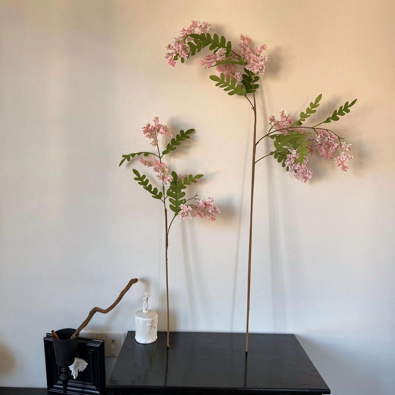 Single Stem Sophora Japonica Artificial Branch, 51" Long, Plastic, White, Pink, or Purple, for Wedding, Home Decor, and Commercial Spaces