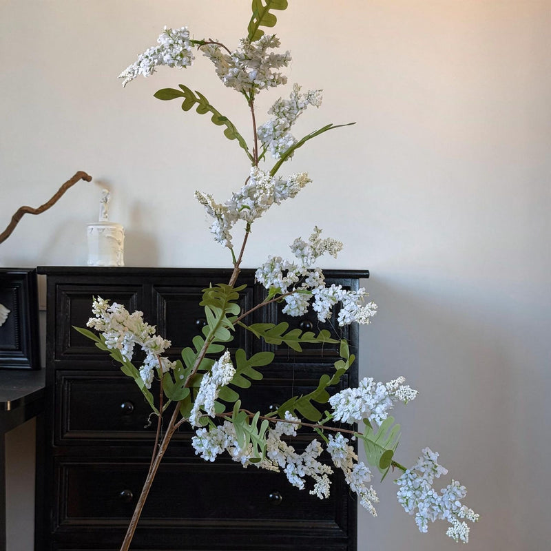 Single Stem Sophora Japonica Artificial Branch, 51" Long, Plastic, White, Pink, or Purple, for Wedding, Home Decor, and Commercial Spaces