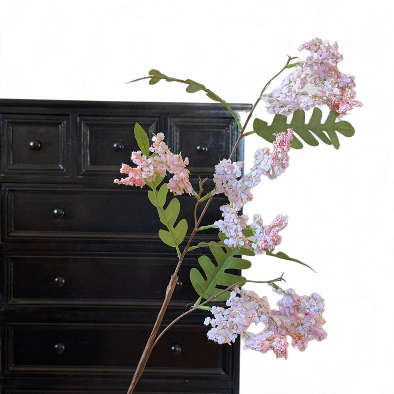 Single Stem Sophora Japonica Artificial Branch, 51" Long, Plastic, White, Pink, or Purple, for Wedding, Home Decor, and Commercial Spaces