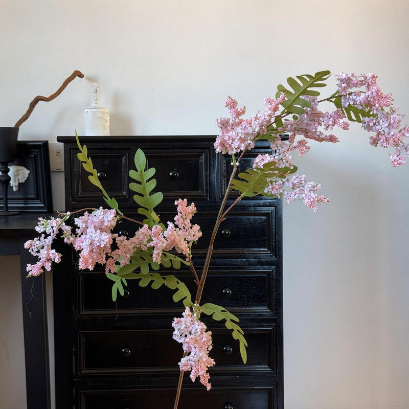 Single Stem Sophora Japonica Artificial Branch, 51" Long, Plastic, White, Pink, or Purple, for Wedding, Home Decor, and Commercial Spaces