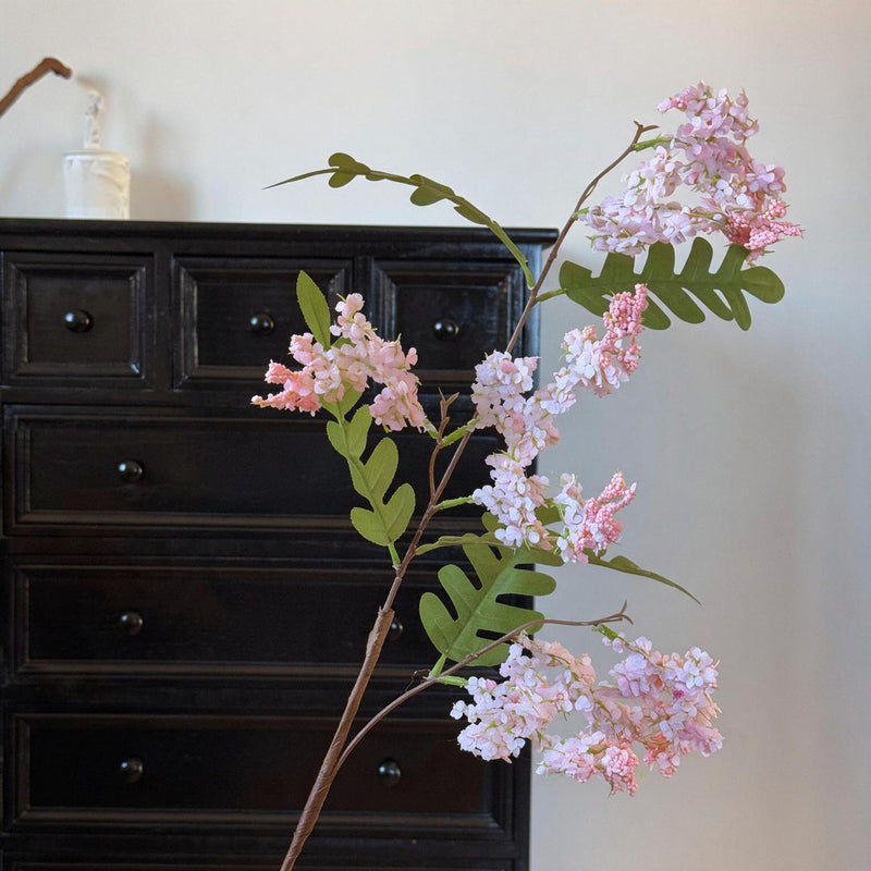 Single Stem Sophora Japonica Artificial Branch, 51" Long, Plastic, White, Pink, or Purple, for Wedding, Home Decor, and Commercial Spaces