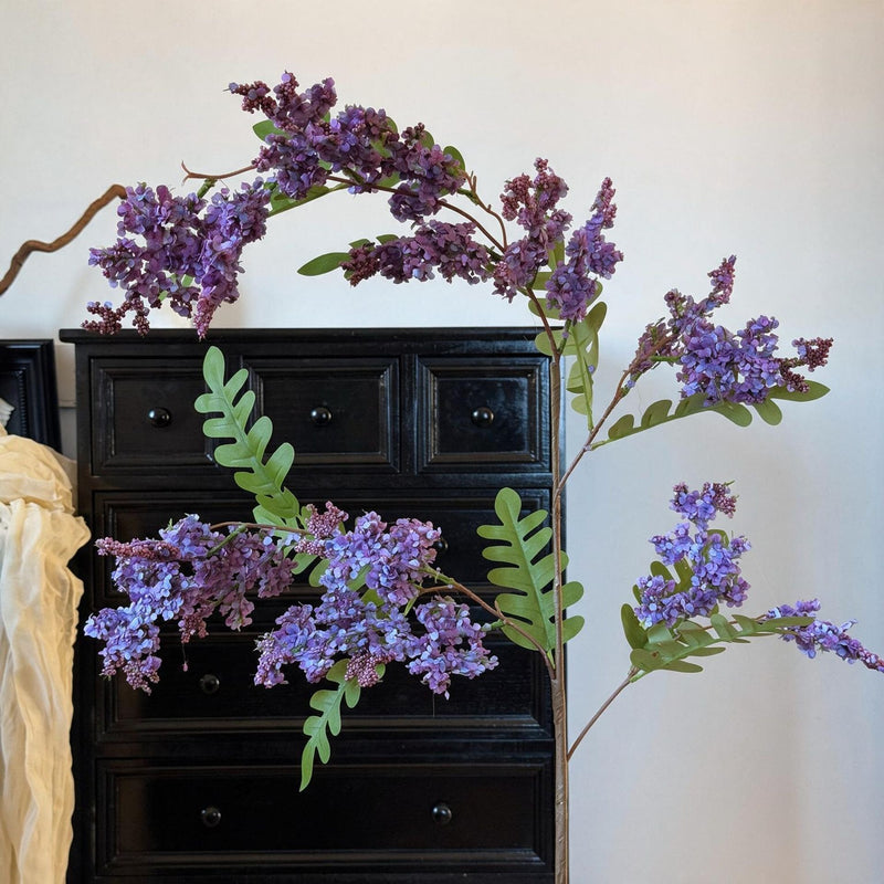 Single Stem Sophora Japonica Artificial Branch, 51" Long, Plastic, White, Pink, or Purple, for Wedding, Home Decor, and Commercial Spaces