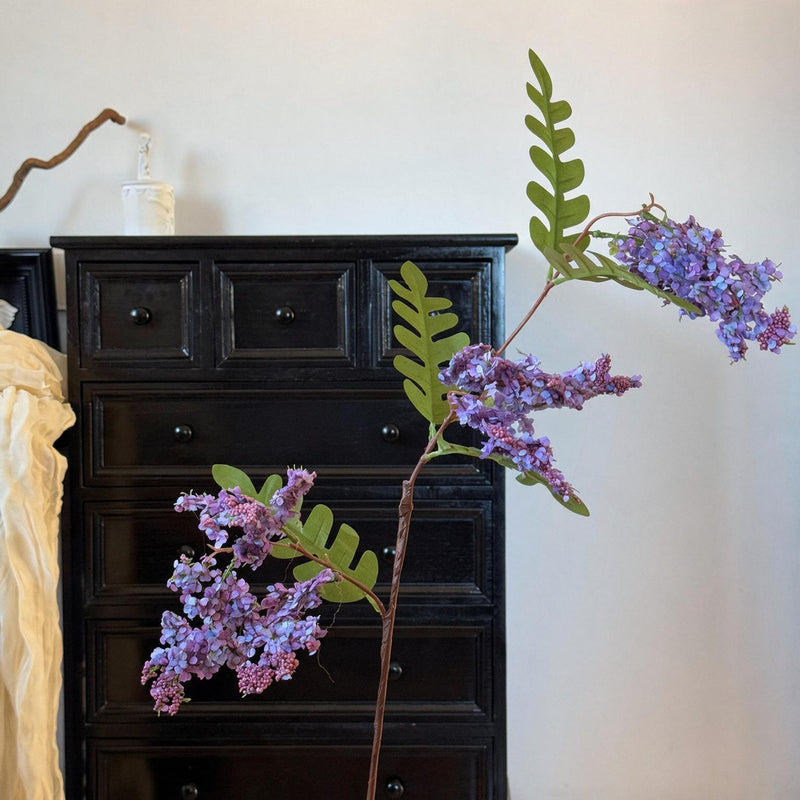 Single Stem Sophora Japonica Artificial Branch, 51" Long, Plastic, White, Pink, or Purple, for Wedding, Home Decor, and Commercial Spaces
