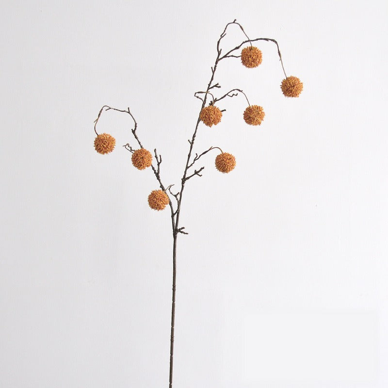 Single Stem Artificial Chestnut Branch, 39" Length with 8 Blooms, Retro Home Decor for Indoor Spaces
