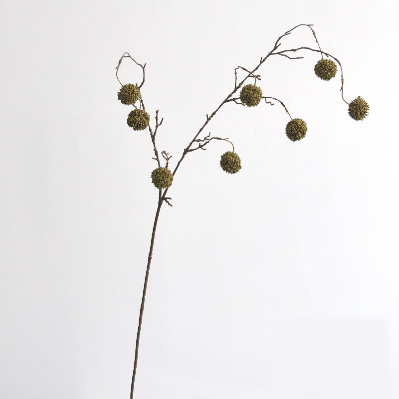 Single Stem Artificial Chestnut Branch, 39" Length with 8 Blooms, Retro Home Decor for Indoor Spaces