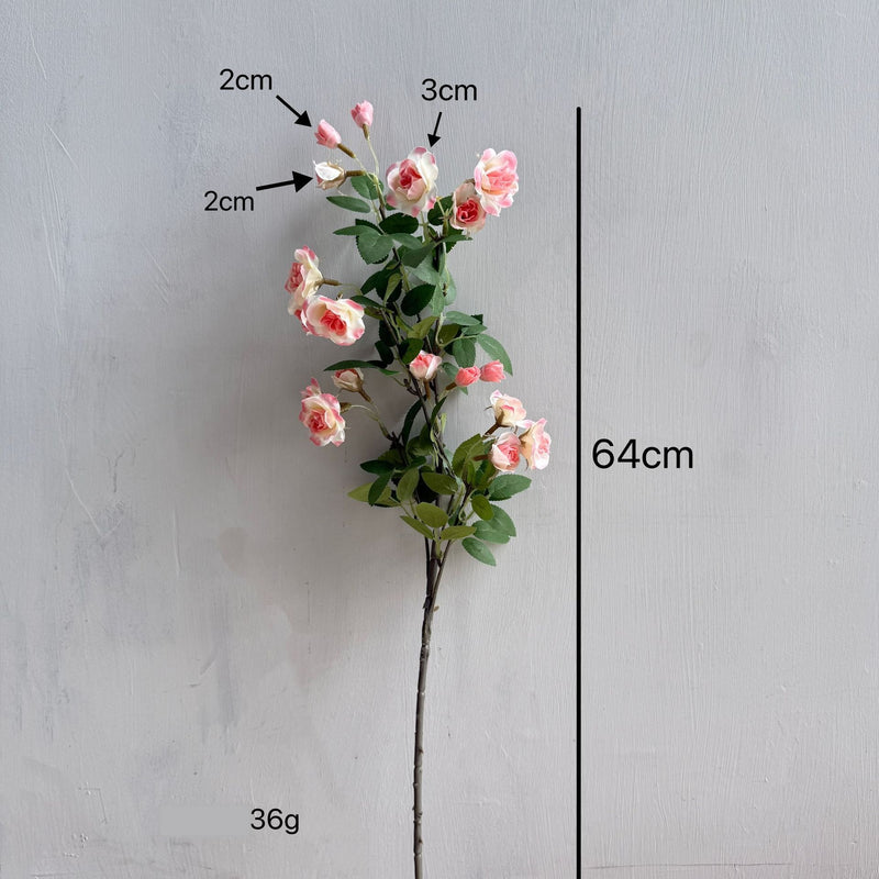 Artificial Mini Rose Bush with 18 Blooms, 25" Silk-Like Faux Flowers for Home Decor, Weddings & Events
