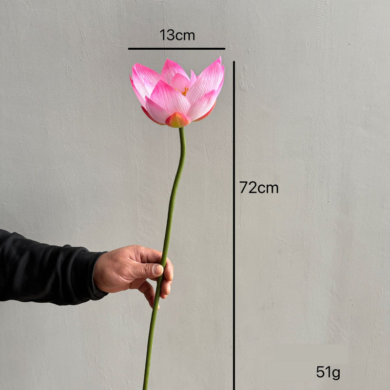 Artificial Lotus Single Stem, 31" Tall, Silk-Like Fabric, for Home Decor & Events