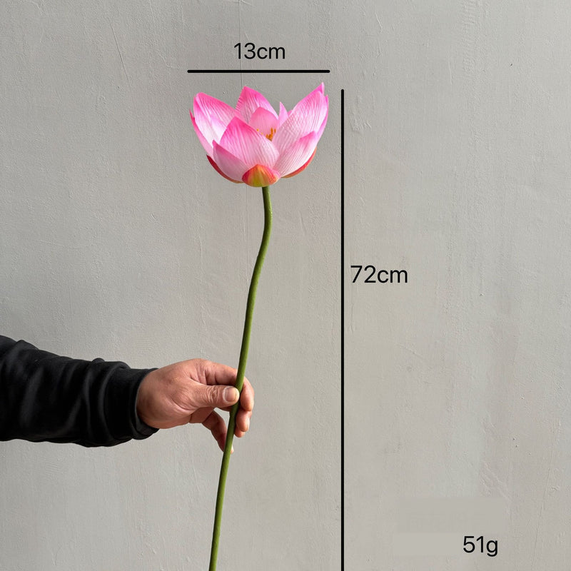 Artificial Lotus Single Stem, 31" Tall, Silk-Like Fabric, for Home Decor & Events