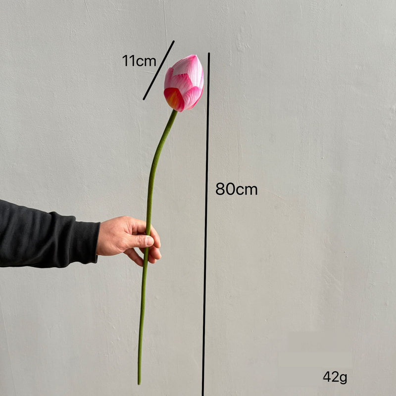 Artificial Lotus Single Stem, 31" Tall, Silk-Like Fabric, for Home Decor & Events