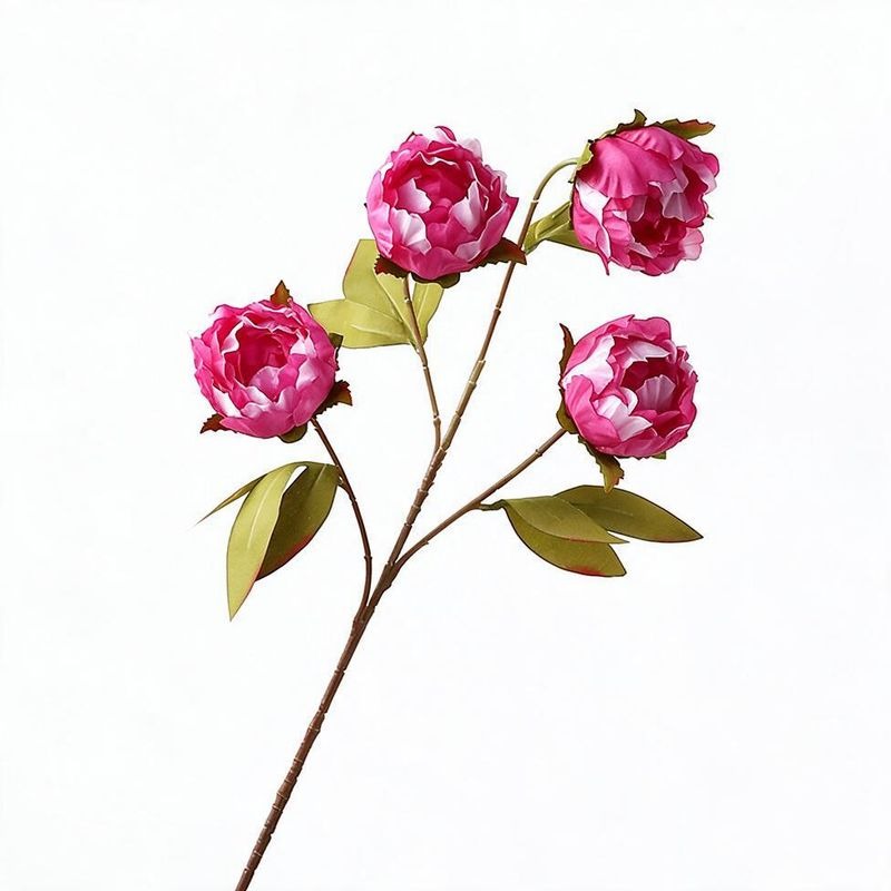 Peony Bush with 4 Blooms, 29" Tall, Silk-Like Fabric, for Weddings, Home Decor, and Events