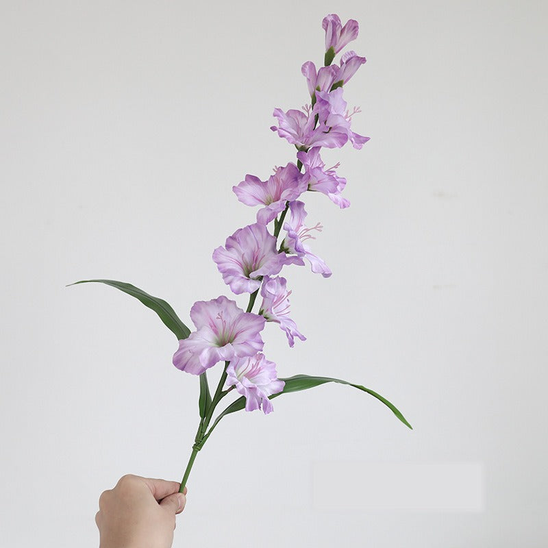 Single Stem Faux Silk Gladiolus, 34" Tall with 12 Blooms, Modern Floral Decor for Weddings, Home & Events