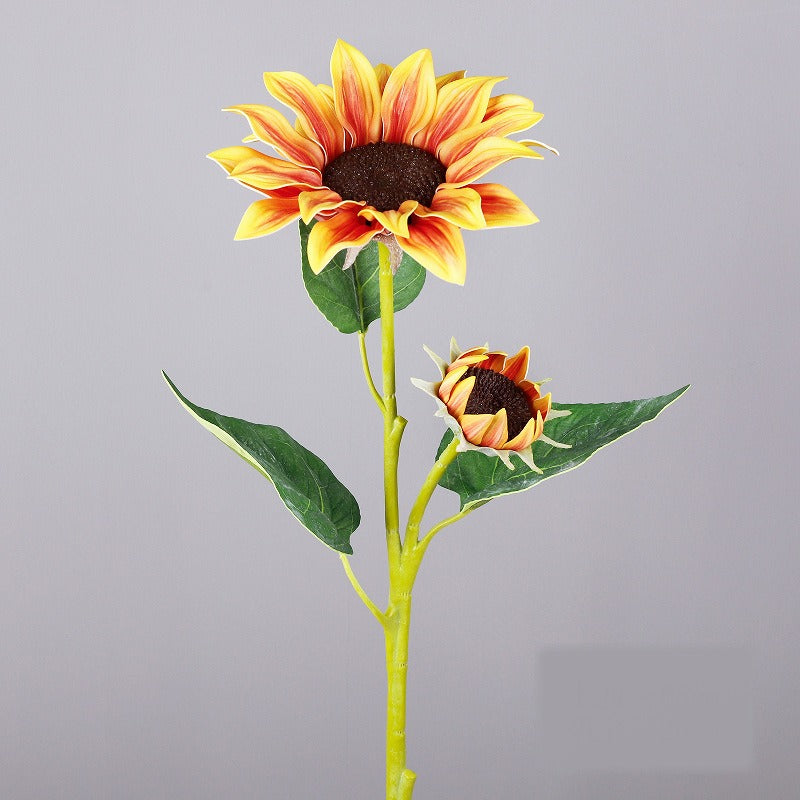 Artificial Sunflower Stem, 2 Blooms with Bendable Stem, 26" Long for Home Decor, Weddings & Events
