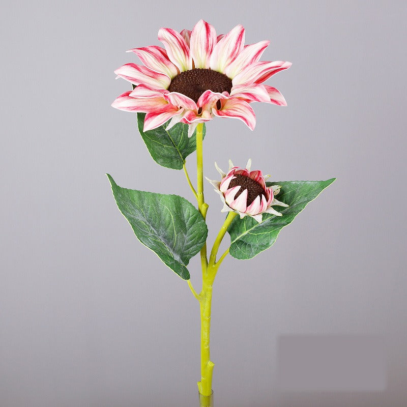 Artificial Sunflower Stem, 2 Blooms with Bendable Stem, 26" Long for Home Decor, Weddings & Events