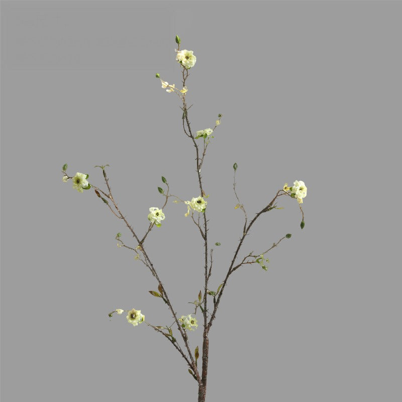 Artificial Crown of Thorns Flower, Single Stem with 8 Blooms, 36" Tall, Silk-Like Fabric, for Home Decor, Wedding, and Events