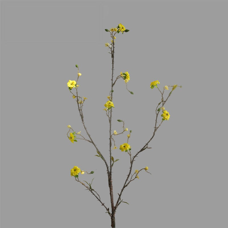 Artificial Crown of Thorns Flower, Single Stem with 8 Blooms, 36" Tall, Silk-Like Fabric, for Home Decor, Wedding, and Events