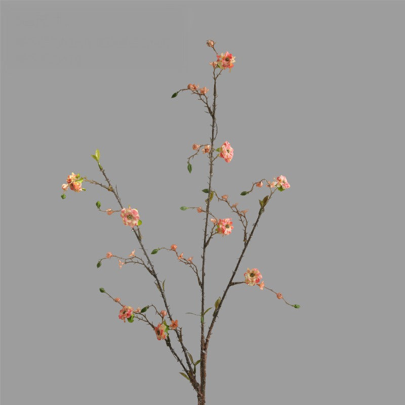 Artificial Crown of Thorns Flower, Single Stem with 8 Blooms, 36" Tall, Silk-Like Fabric, for Home Decor, Wedding, and Events
