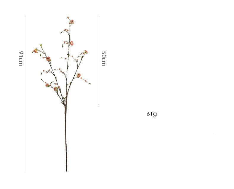 Artificial Crown of Thorns Flower, Single Stem with 8 Blooms, 36" Tall, Silk-Like Fabric, for Home Decor, Wedding, and Events