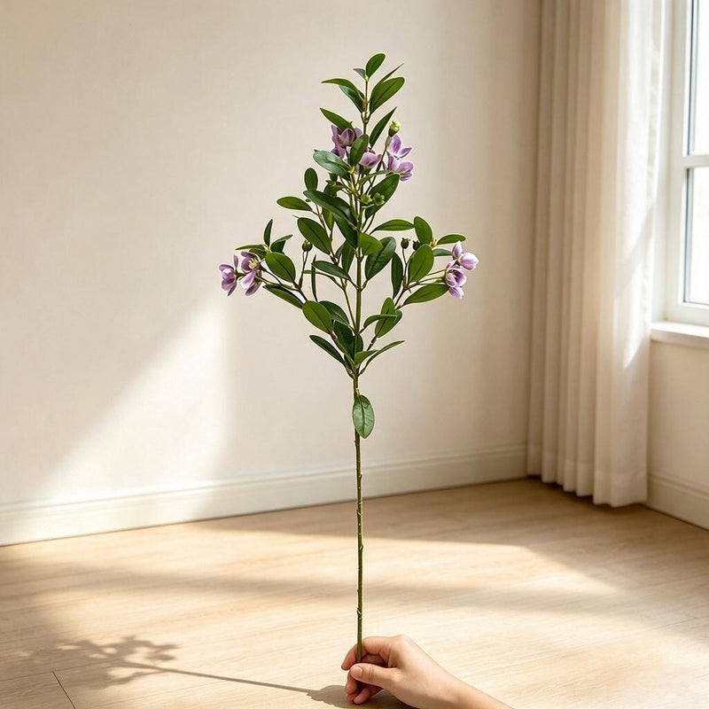 Camellia, Plum Blossom, Azalea, and Peach Artificial Flower Bush, 24" Tall, Perfect for Office Decor, Weddings, and Events