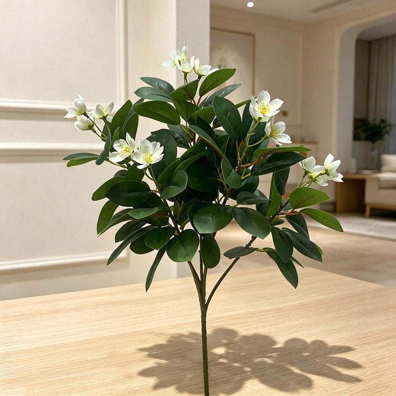 Camellia, Plum Blossom, Azalea, and Peach Artificial Flower Bush, 24" Tall, Perfect for Office Decor, Weddings, and Events