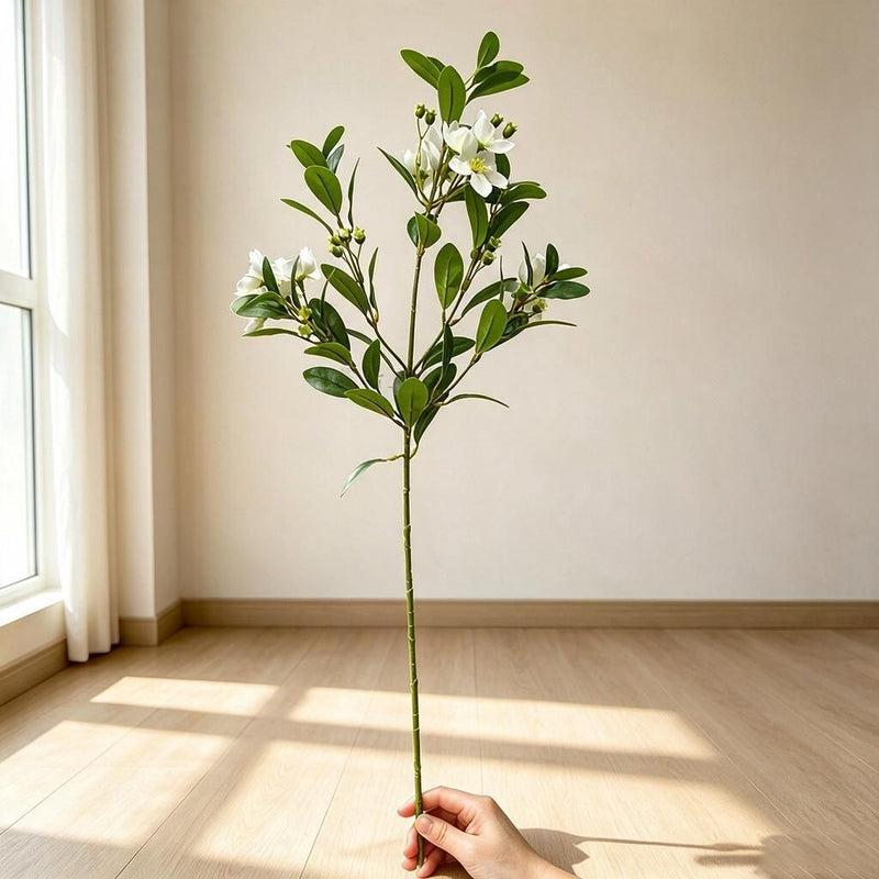Camellia, Plum Blossom, Azalea, and Peach Artificial Flower Bush, 24" Tall, Perfect for Office Decor, Weddings, and Events