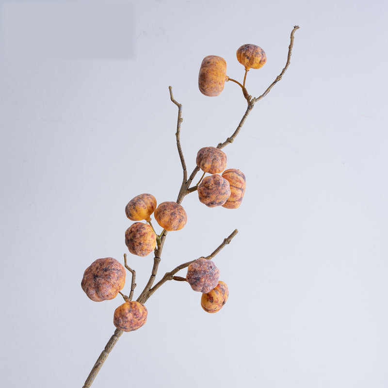 Artificial Pumpkin Stem, Single Branch with 12 Mini Pumpkins, 22" Fall Decor for Home & Events