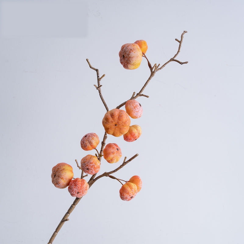 Artificial Pumpkin Stem, Single Branch with 12 Mini Pumpkins, 22" Fall Decor for Home & Events