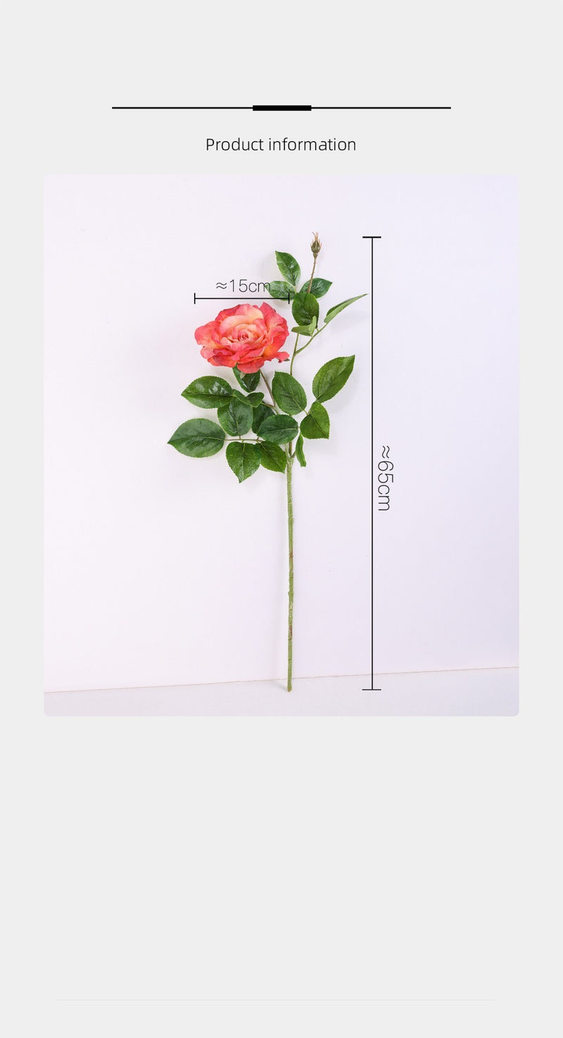 Single Stem Faux Silk Rose, 26" Tall, Realistic Look, Perfect for Weddings, Home Decor, and Events