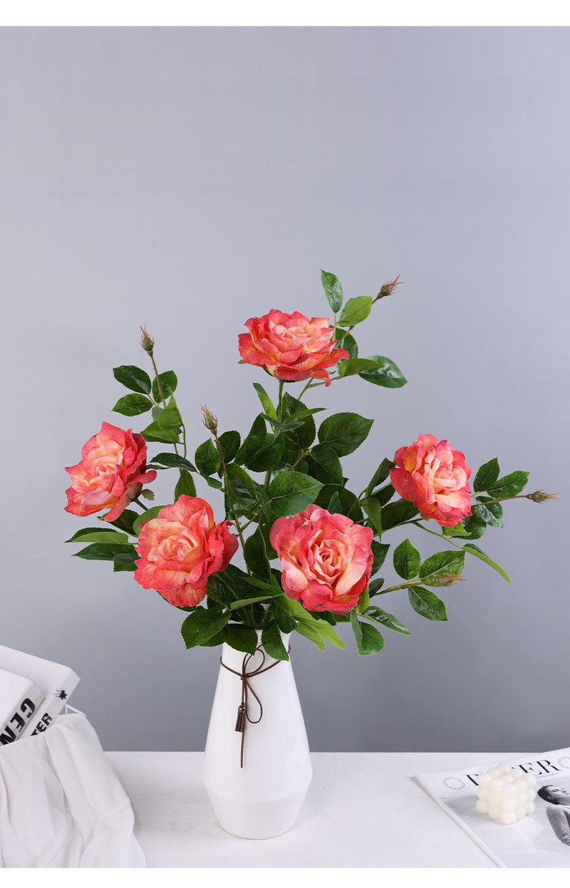 Single Stem Faux Silk Rose, 26" Tall, Realistic Look, Perfect for Weddings, Home Decor, and Events
