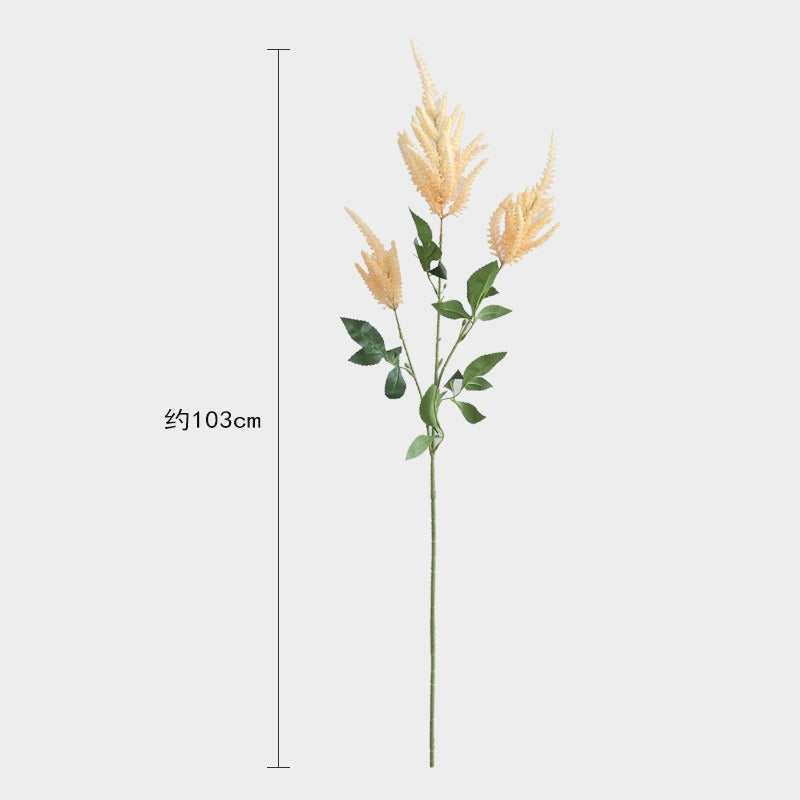 Astilbe Artificial Flower, Single Stem with 3 Blooms, 41" Tall, Silk-Like Fabric, for Home Decor, Weddings, and Events