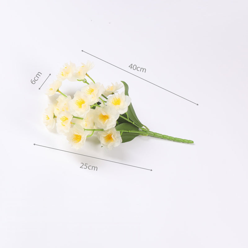 Artificial Osmanthus Bush with 20 Blooms, 10" Tall PU Faux Flowers for Wedding Centerpieces, Home & Office Decor