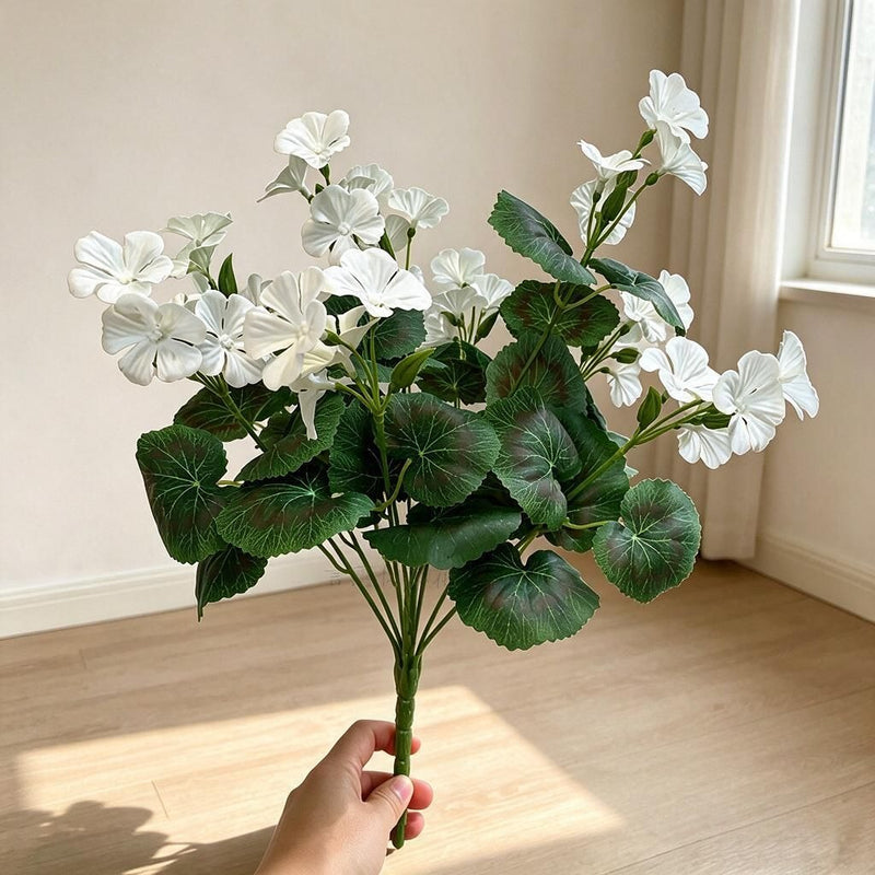 Artificial Begonia Bush with 36 Blooms, 39" Tall, Realistic Faux Silk Flowers for Home, Wedding, and Event Decor