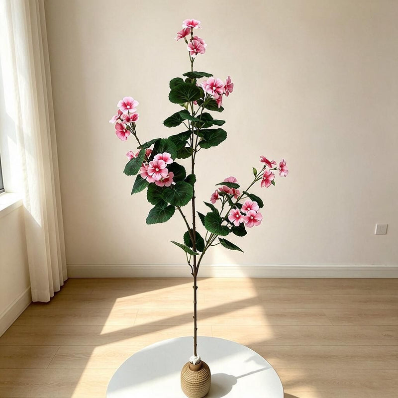 Artificial Begonia Bush with 36 Blooms, 39" Tall, Realistic Faux Silk Flowers for Home, Wedding, and Event Decor