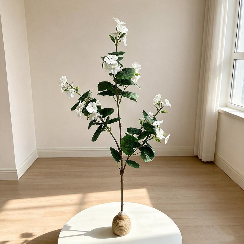 Artificial Begonia Bush with 36 Blooms, 39" Tall, Realistic Faux Silk Flowers for Home, Wedding, and Event Decor
