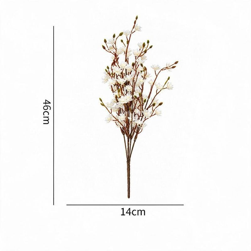 Artificial Cherry Blossom Bush, 46cm, PE Plastic, Perfect for Weddings, Home Decor, and Commercial Spaces