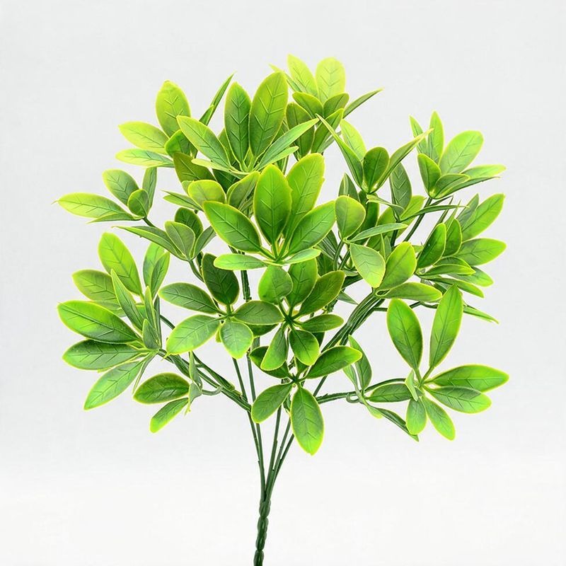 Artificial Lucky Leaf Bush, 12" Tall, PE/PVC Plastic, Realistic Green Plant for Home, Wedding, and Event Decor