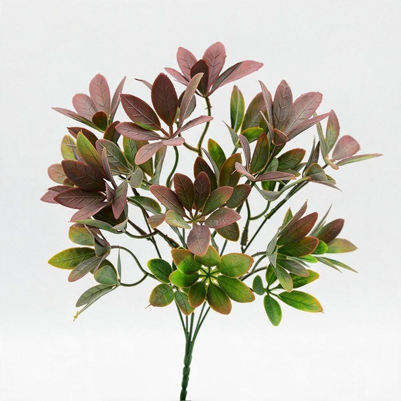 Artificial Lucky Leaf Bush, 12" Tall, PE/PVC Plastic, Realistic Green Plant for Home, Wedding, and Event Decor