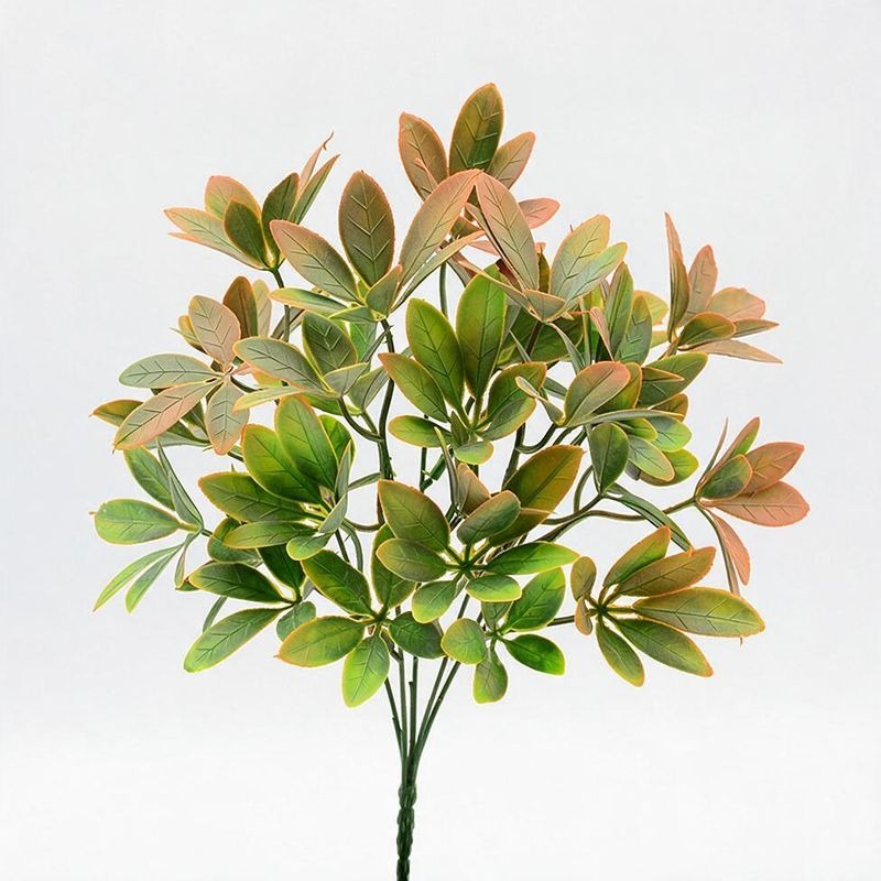 Artificial Lucky Leaf Bush, 12" Tall, PE/PVC Plastic, Realistic Green Plant for Home, Wedding, and Event Decor