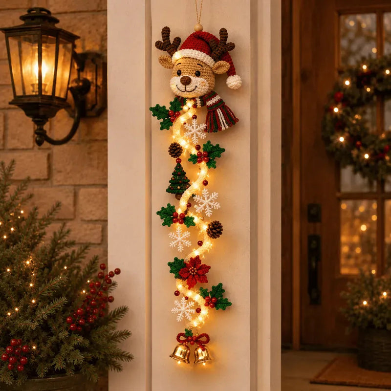 4-Foot Glowing Christmas Door Hanger, DIY Holiday Decor with Lights